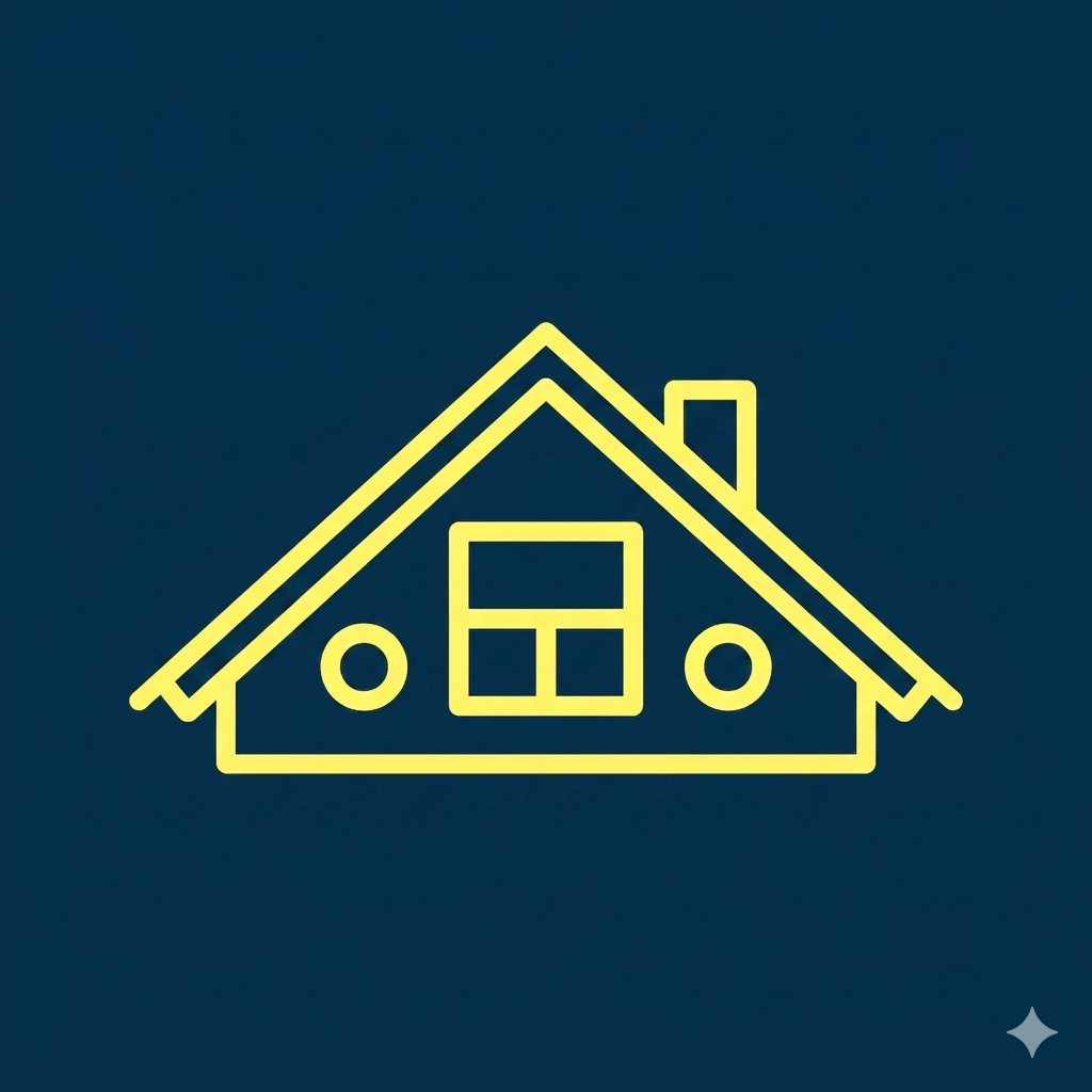 Icono de vivienda con tejado y ventana